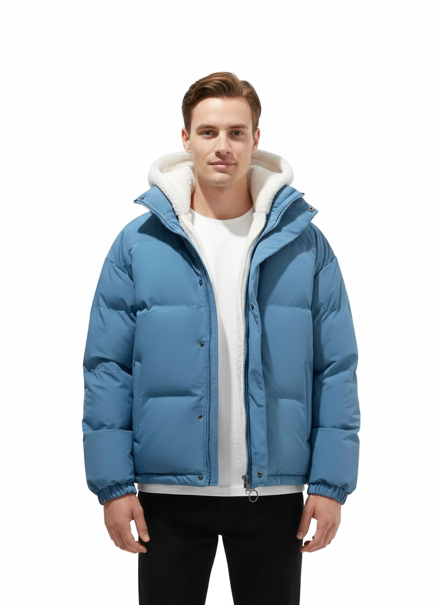 Aris Herren-Wintermantel – Warme Steppjacke mit hohem Kragen & modernem Schnitt