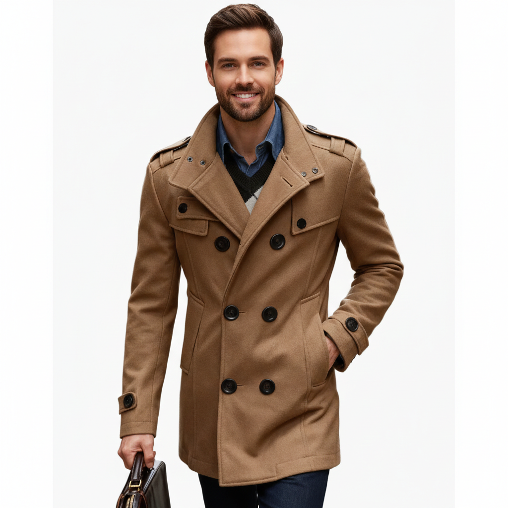 Arthur Men's Overcoat – Double Breasted, Structured Cut & Urban Winter Style