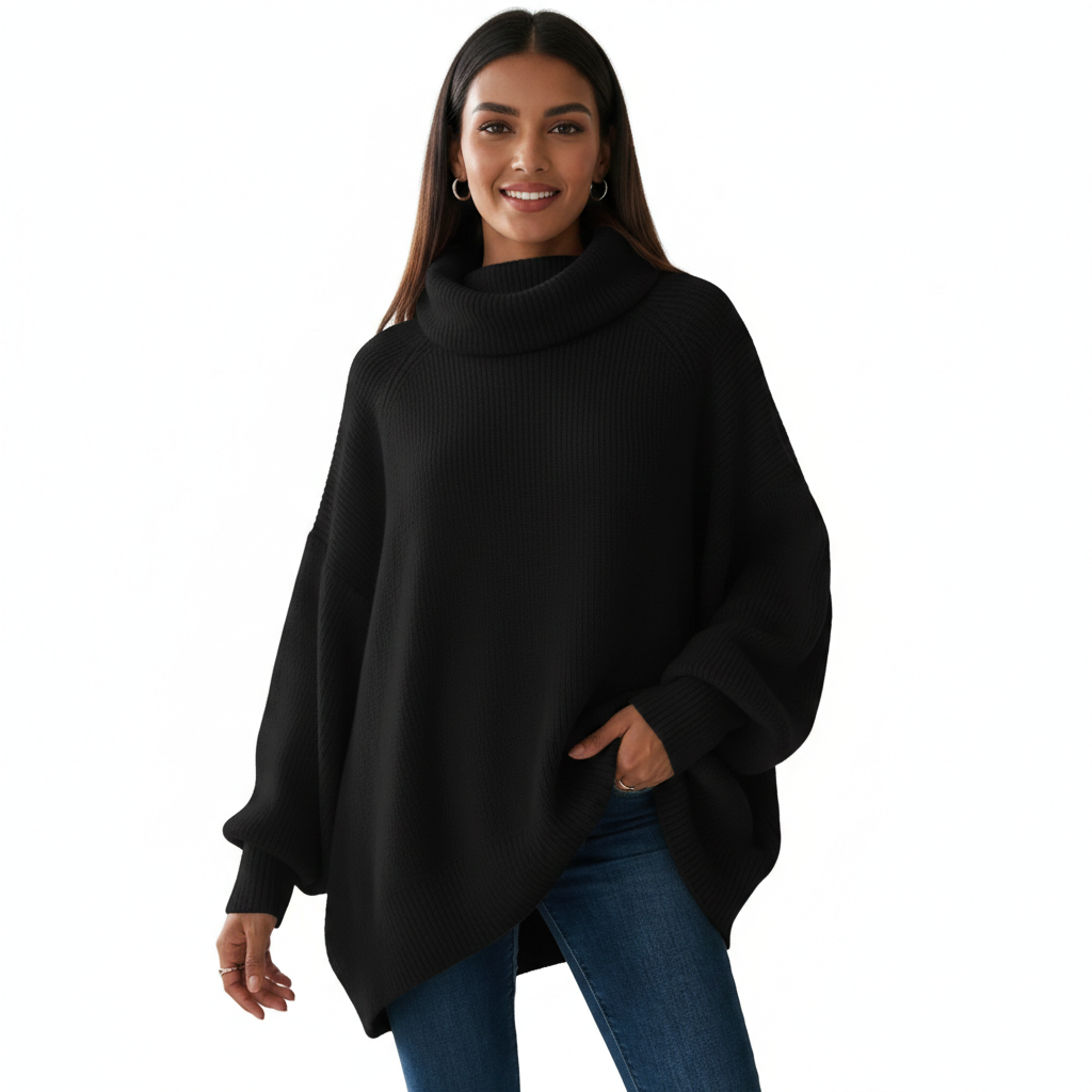 Ashley Sweter z Golfem Oversize Damski – Luźny Krój, Długie Rękawy i Zimowy Komfort