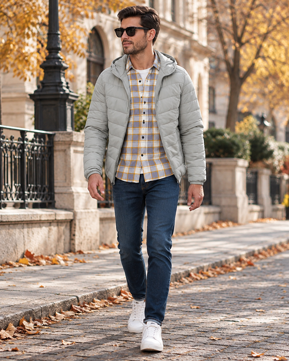 Santino Veste Doudoune Homme Pliable – Légère, Déperlante, Capuche et Poches Zippées
