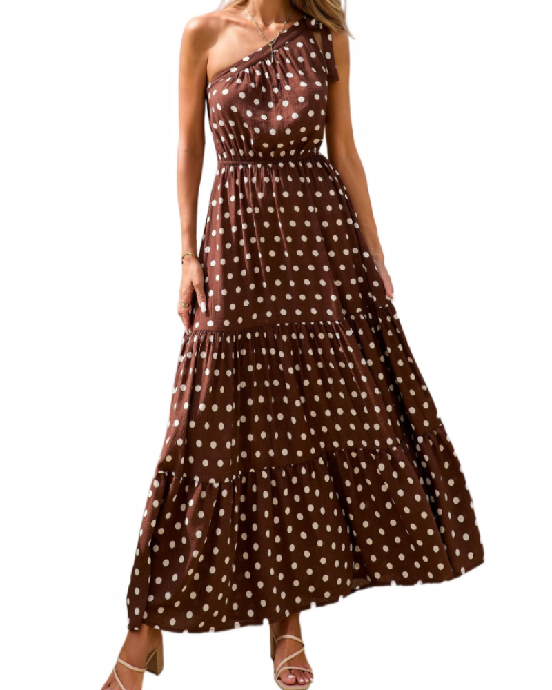 Avira Robe Femme – Robe Maxi Asymétrique Fleurie One Shoulder, Coupe Fluide Bohème Été