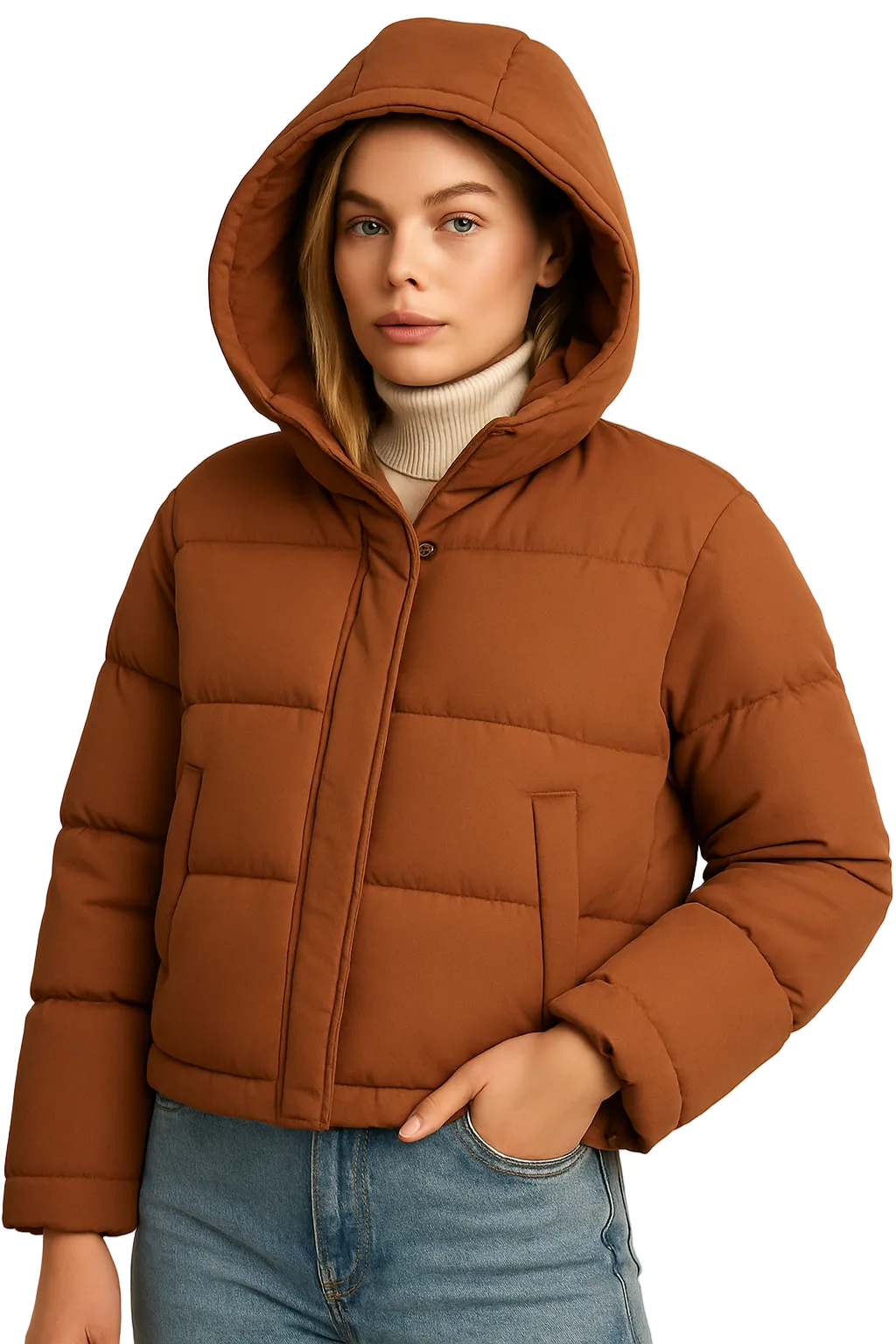 Vina Damen Steppjacke mit Kapuze – Moderner Schnitt & Wärmender Komfort