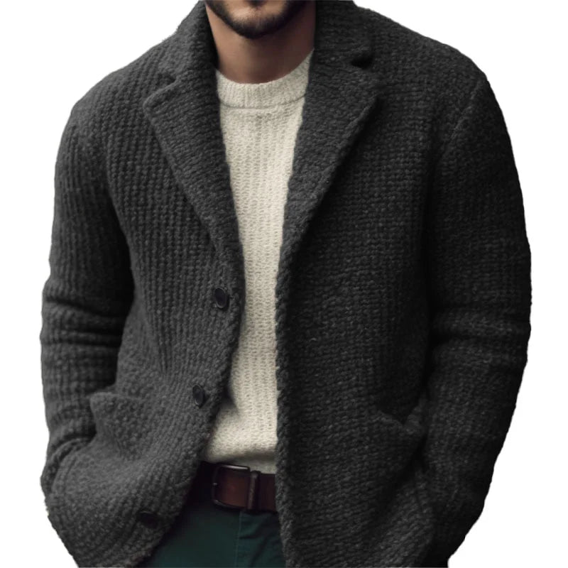 Derek Cardigan Hombre – Tejido Suave, Corte Regular y Cierre con Botones Elegante