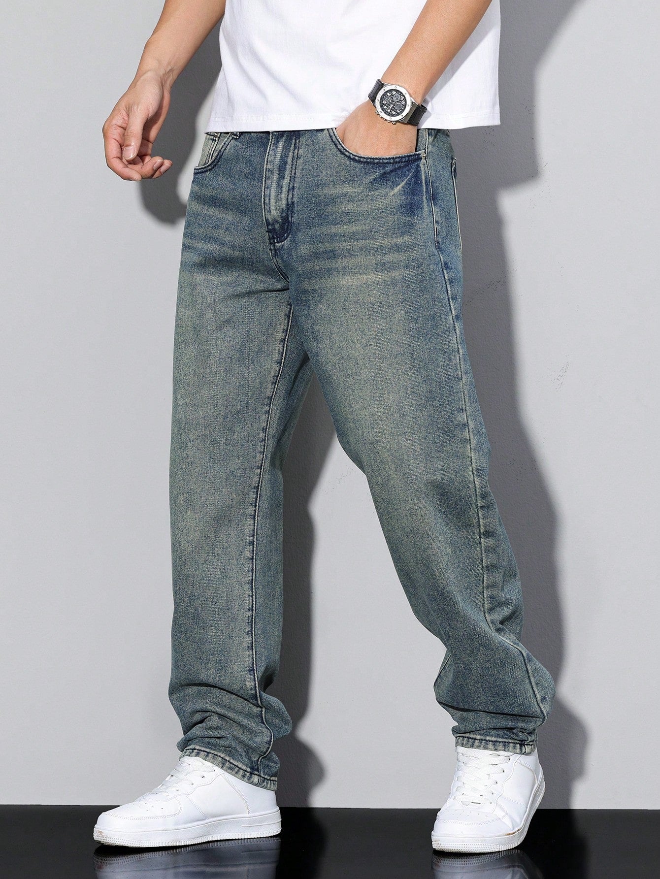 Mason Herre Baggy Jeans – Afslappede Denim Bukser med Klassiske Lommer