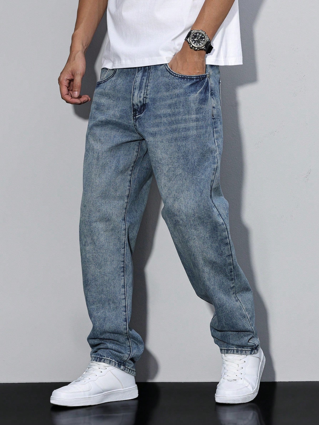 Mason Herre Baggy Jeans – Afslappede Denim Bukser med Klassiske Lommer