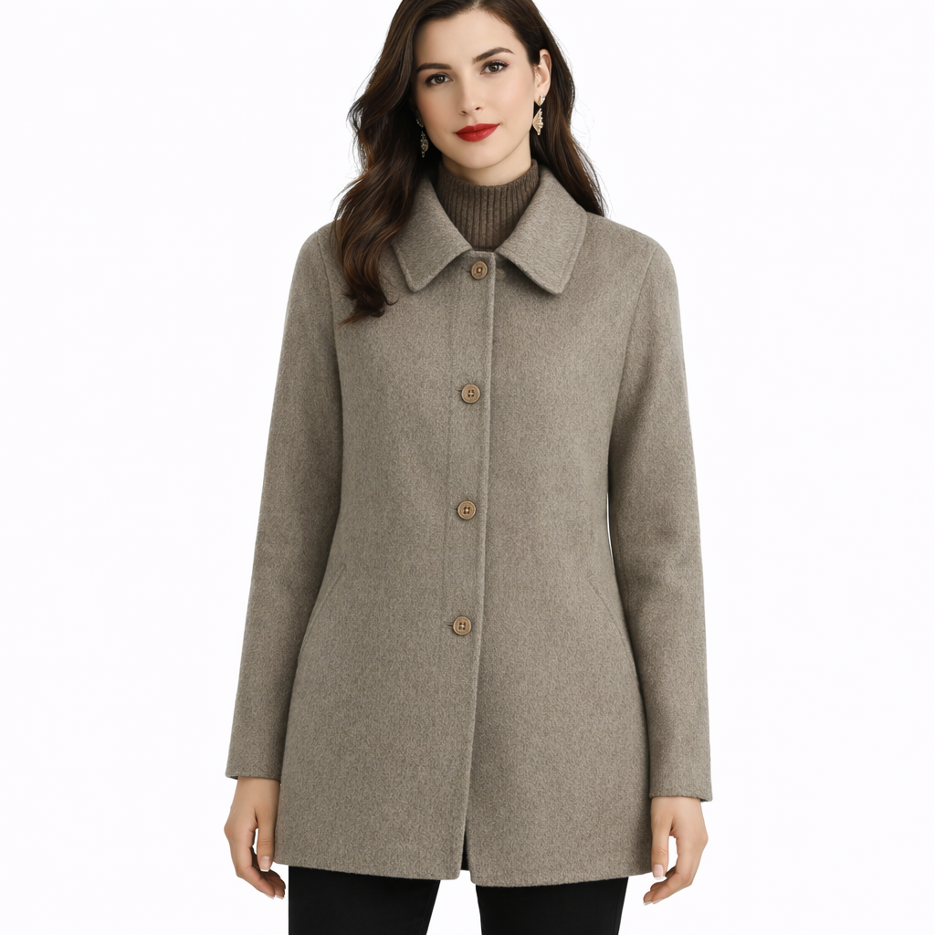Beline Dámský Vlněný Kabát – Elegantní a Teplý Střih s Bočními Kapsami