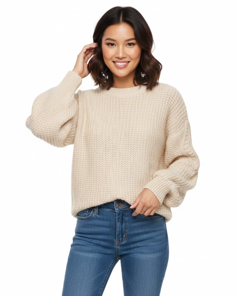 Jersey Cálido de Punto para Mujer Billie – Corte Acogedor, Estilo Clásico y Comodidad Invernal