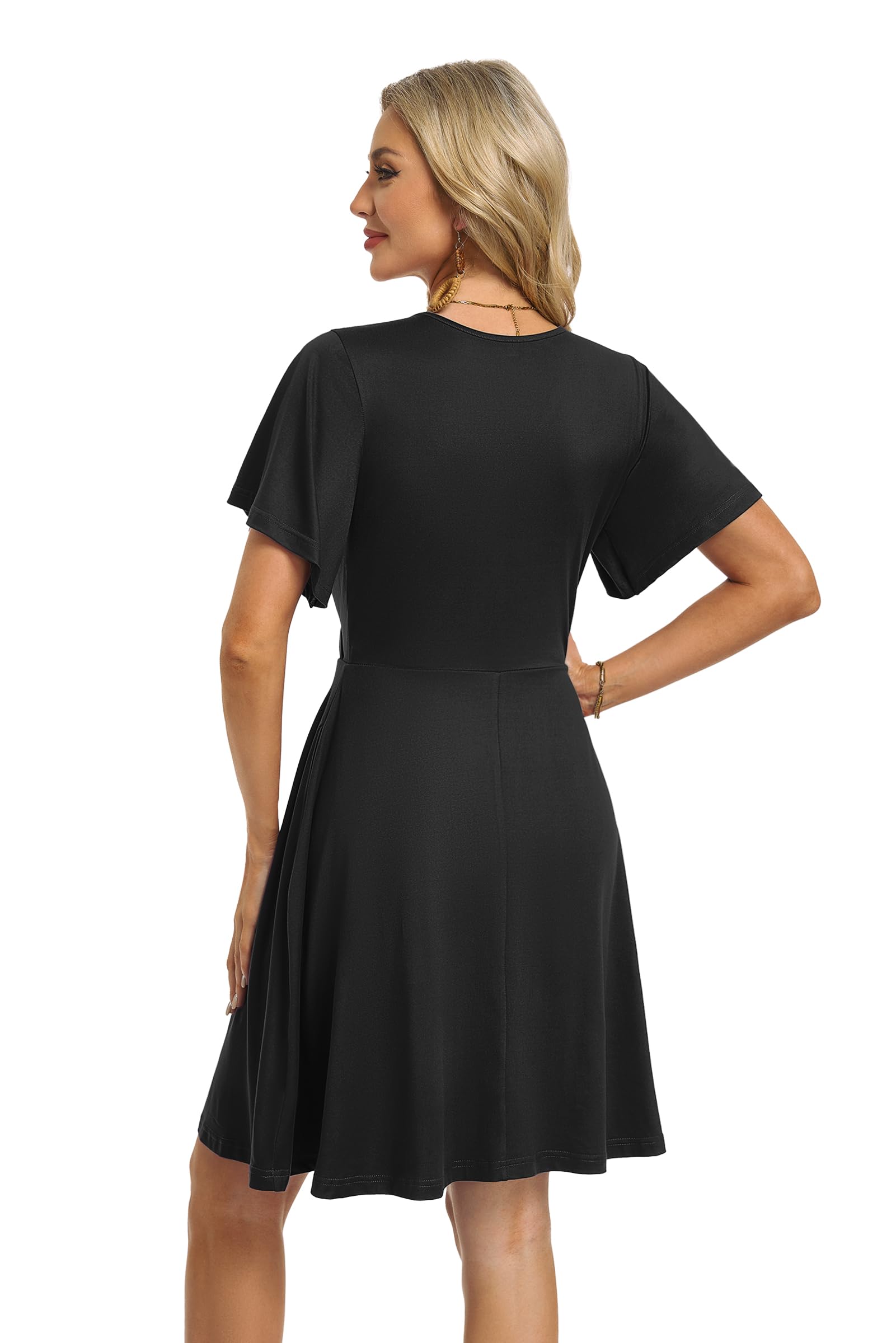 Mariselle Damekjole – V-hals Cache-Cœur med Blomsterprint, Empiretalje & Lommer, A-formet Sommermodel