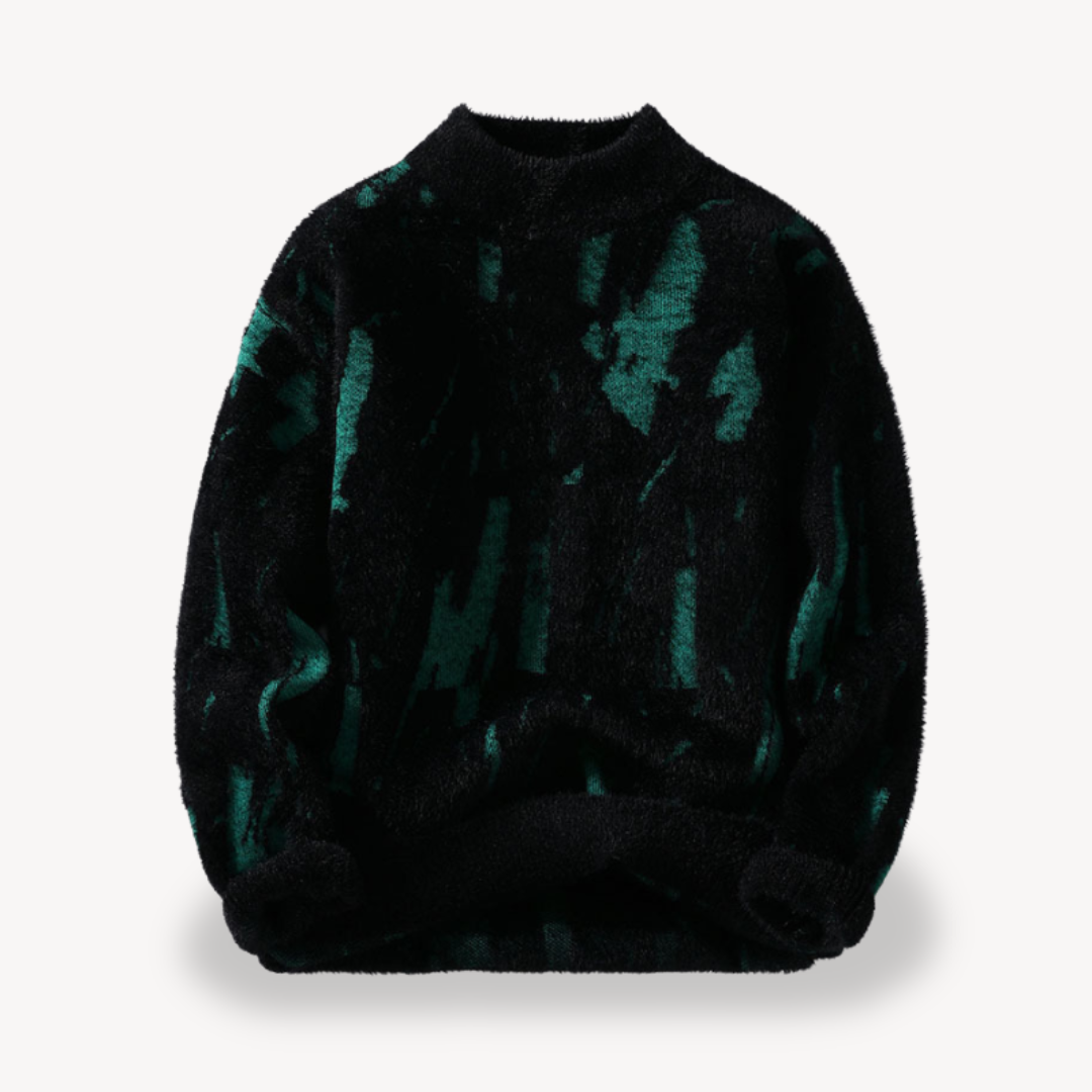 Zachary Pull Homme Tricoté – Pull Vintage en Laine Mélangée à Motif & Coupe Décontractée