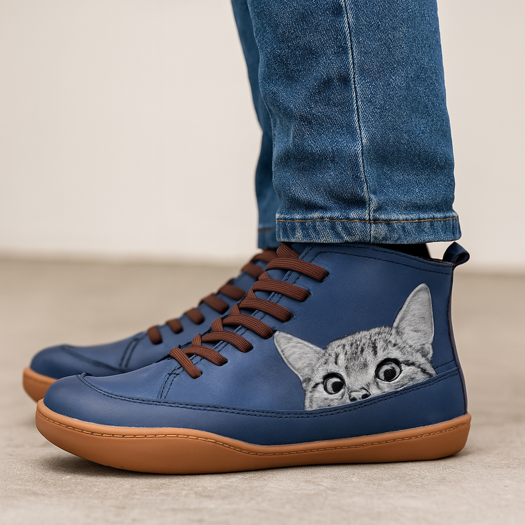 Angela Bottes Women Cat Pattern – Comfortable & Warm Winter Shoes with Unique Style