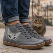 Angela Bottes Women Cat Pattern – Comfortable & Warm Winter Shoes with Unique Style