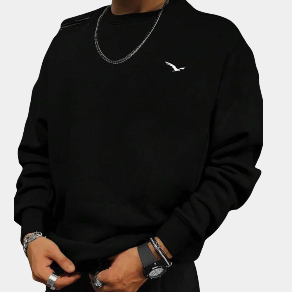 Arne Pull Hombre Casual – Cuello Redondo Cómodo con Logo Bordado Elegante