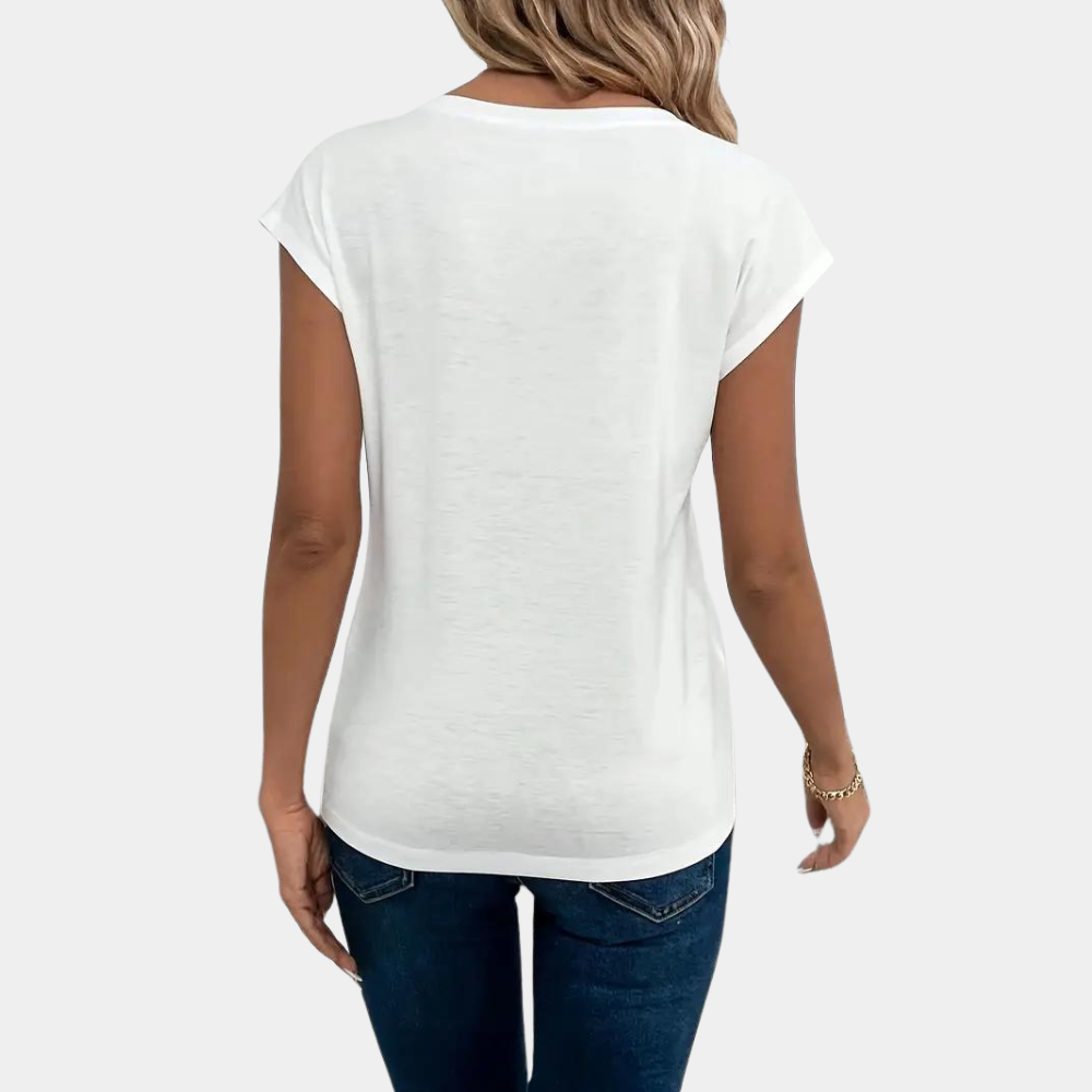 Nahla Women's T-shirt-V-Neck, Light and traspirante per il comfort quotidiano