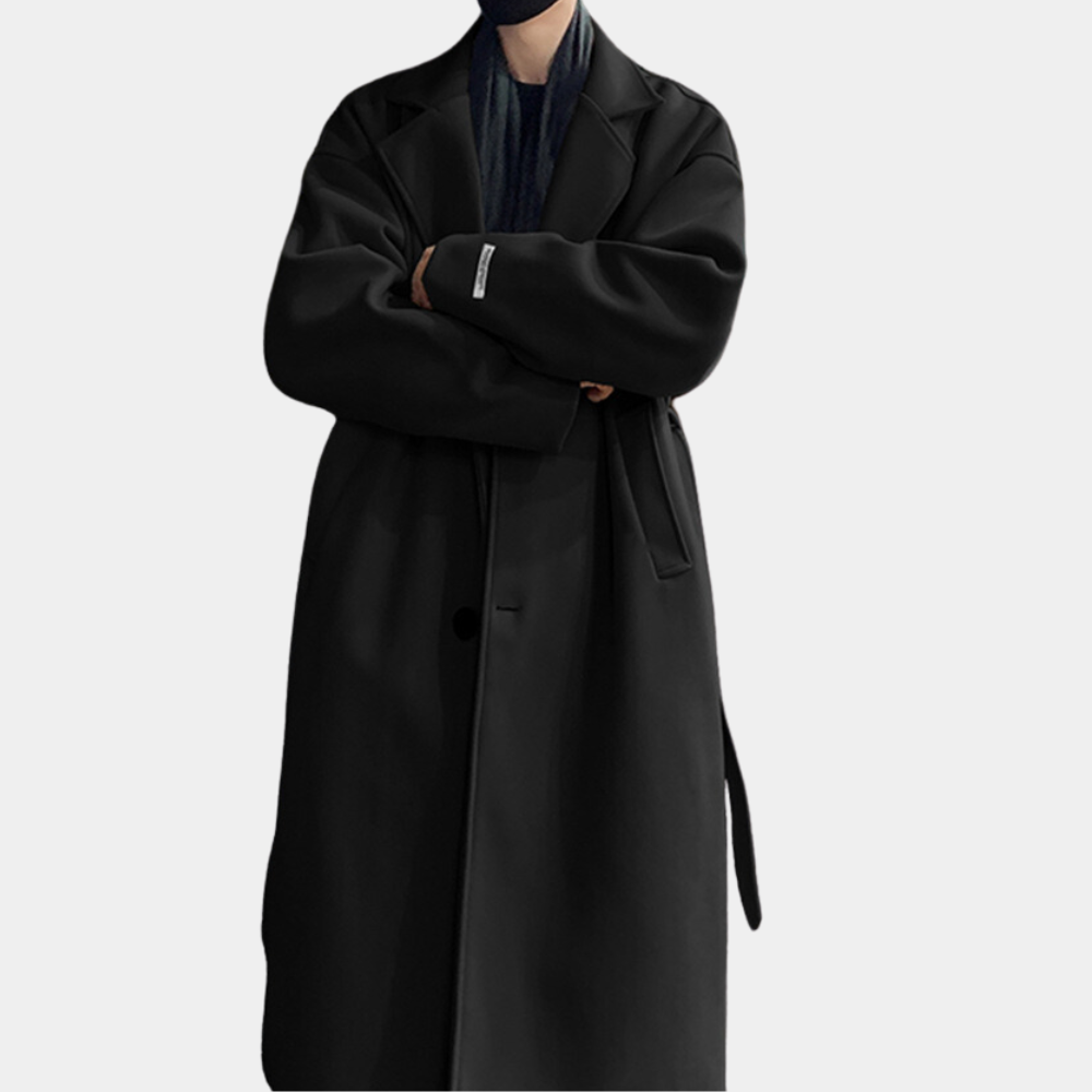 Zynessa Trench Longo Mulher – Trench de Inverno Corte Largo com Fecho de Botões Simples