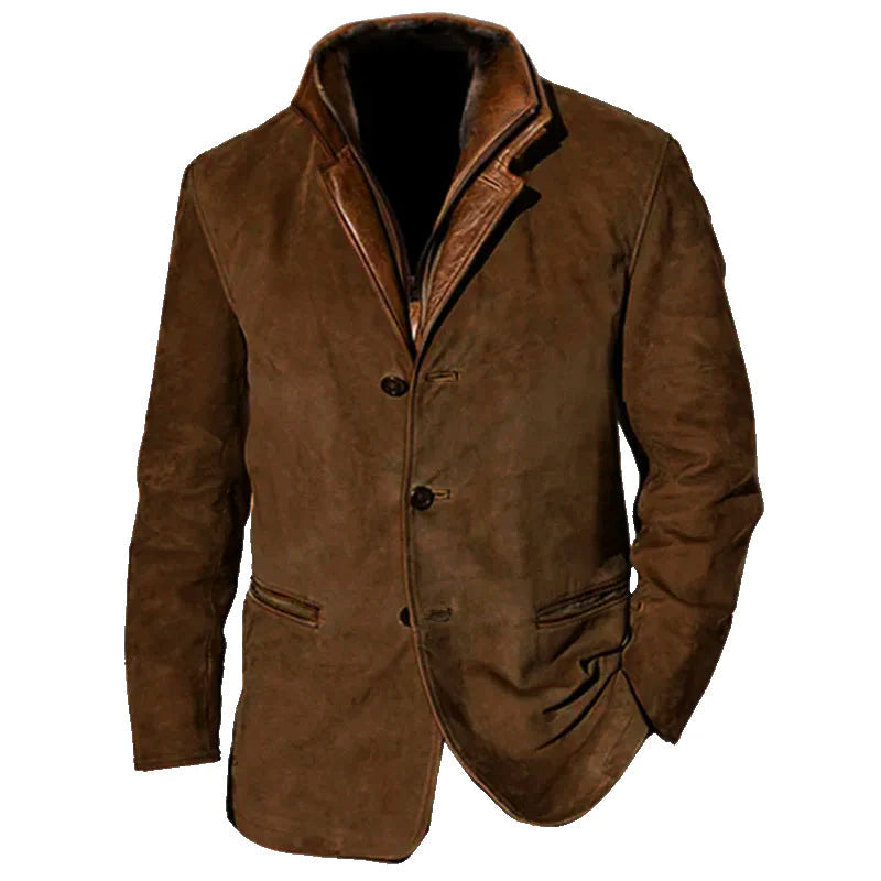 Daniel Veste Homme en Daim Premium – Manteau Élégant Coupe Classique avec Détails Cuir