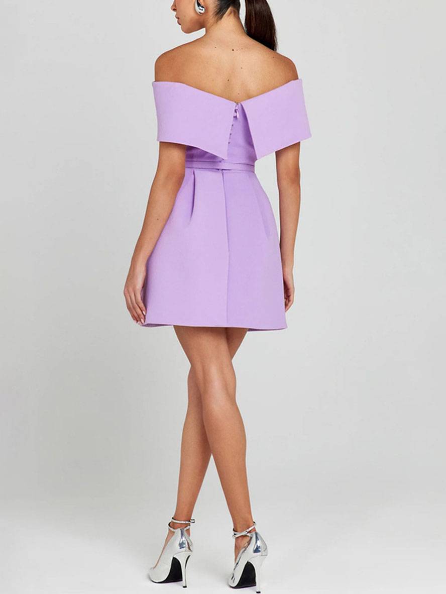 Vestido de cóctel para mujeres de Haziel: vestido de patinador sin mangas con escote en bote, cinturón y corte elegante