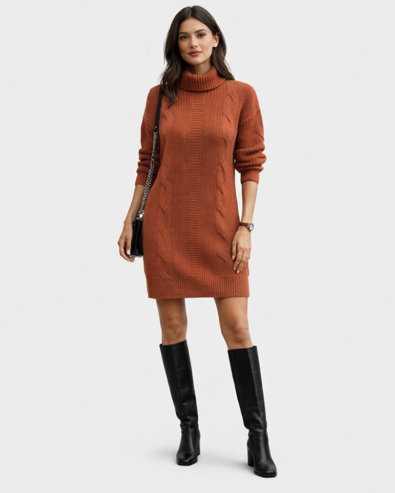 Vestido Chady para Mujer de Punto – Vestido Suéter Ajustado Elegante, Cómodo, Caliente, Estilo Moderno