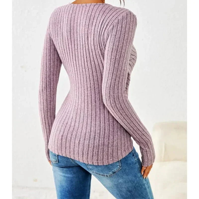 Aurora Haut à Col V Femme – Haut Extensible Élégant Gainant avec Tissu Soyeux