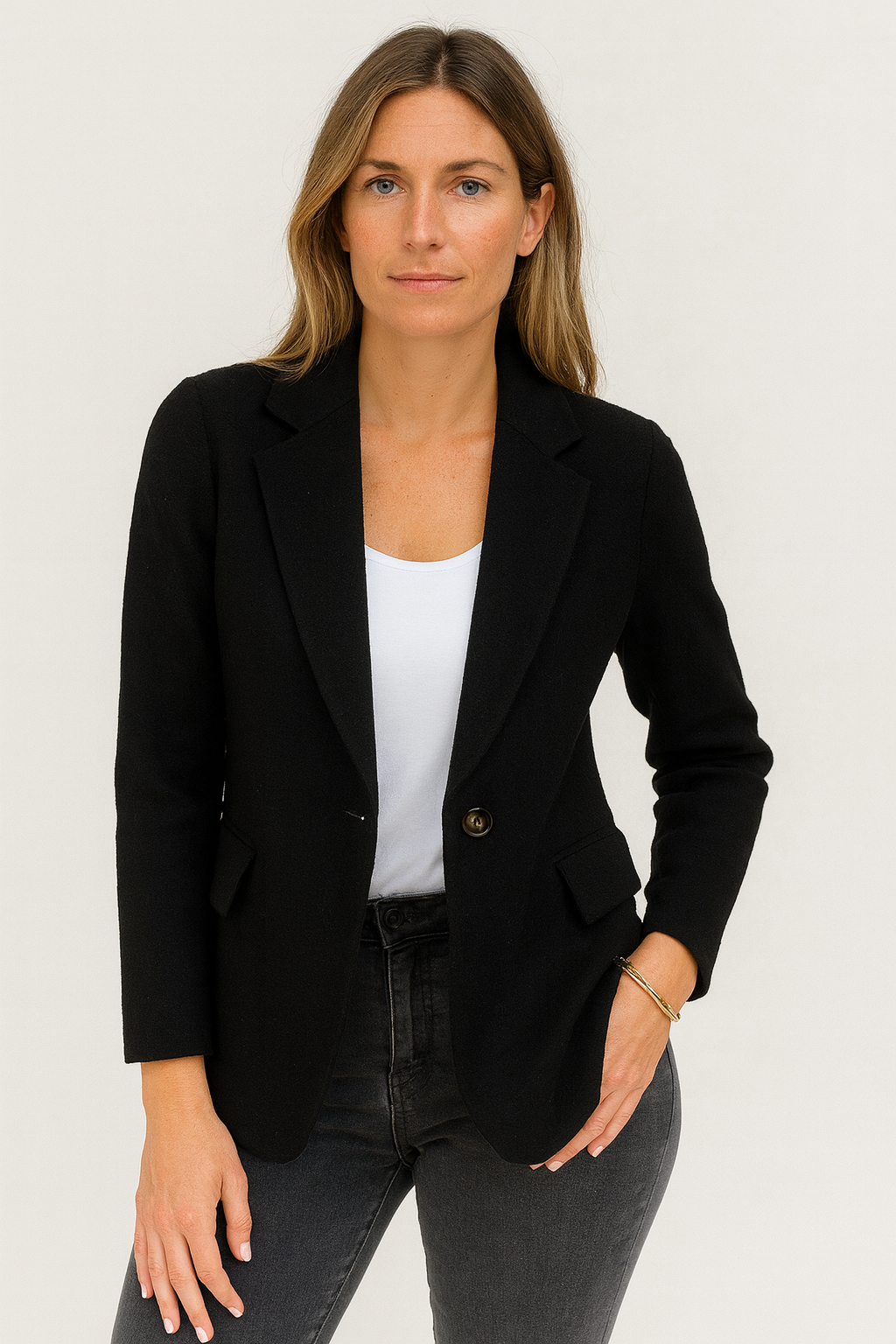 Valentina Mantel Damen – Langer Mantel aus Mischwolle Warm Elegant Moderner Schnitt