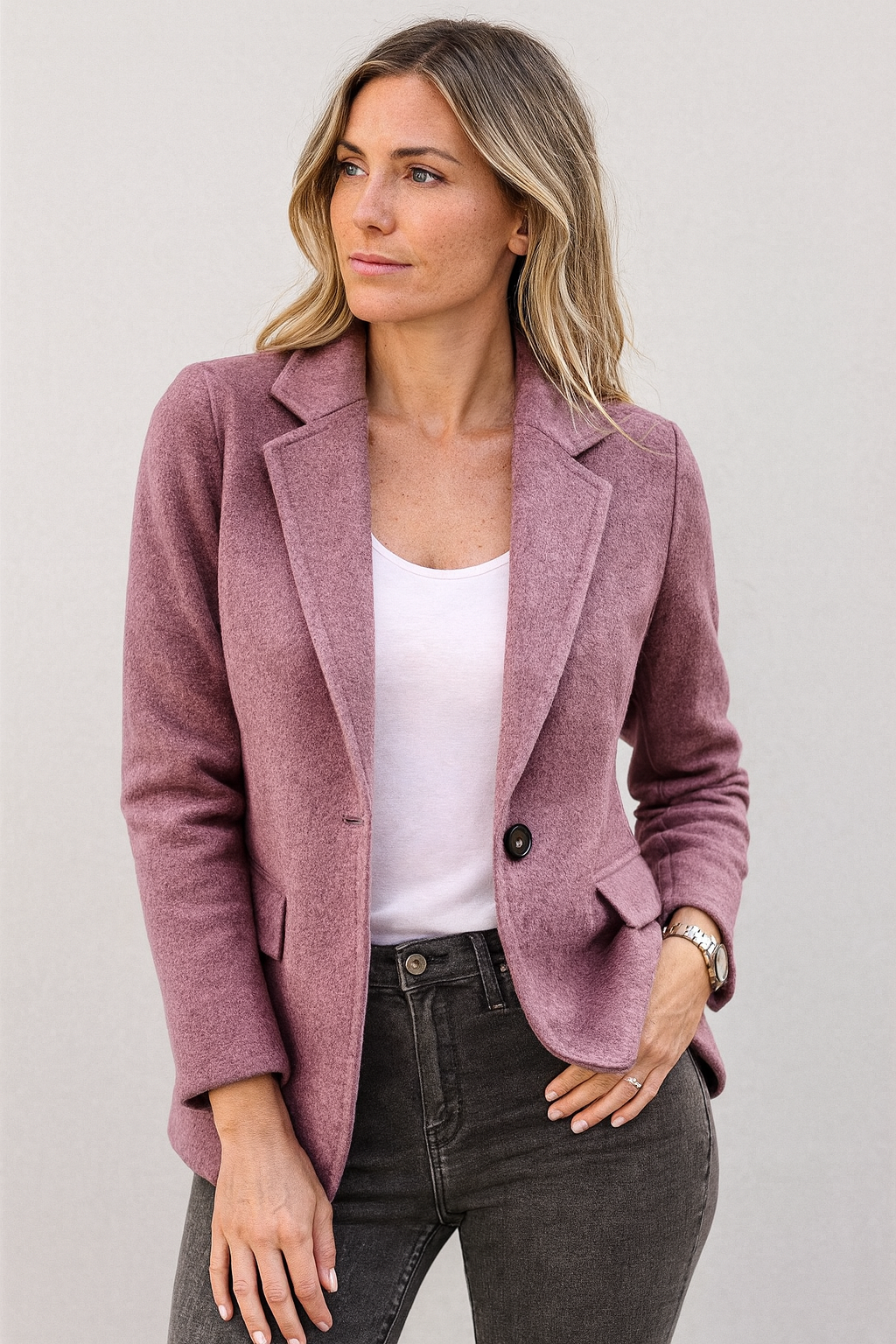 Valentina Mantel Damen – Langer Mantel aus Mischwolle Warm Elegant Moderner Schnitt