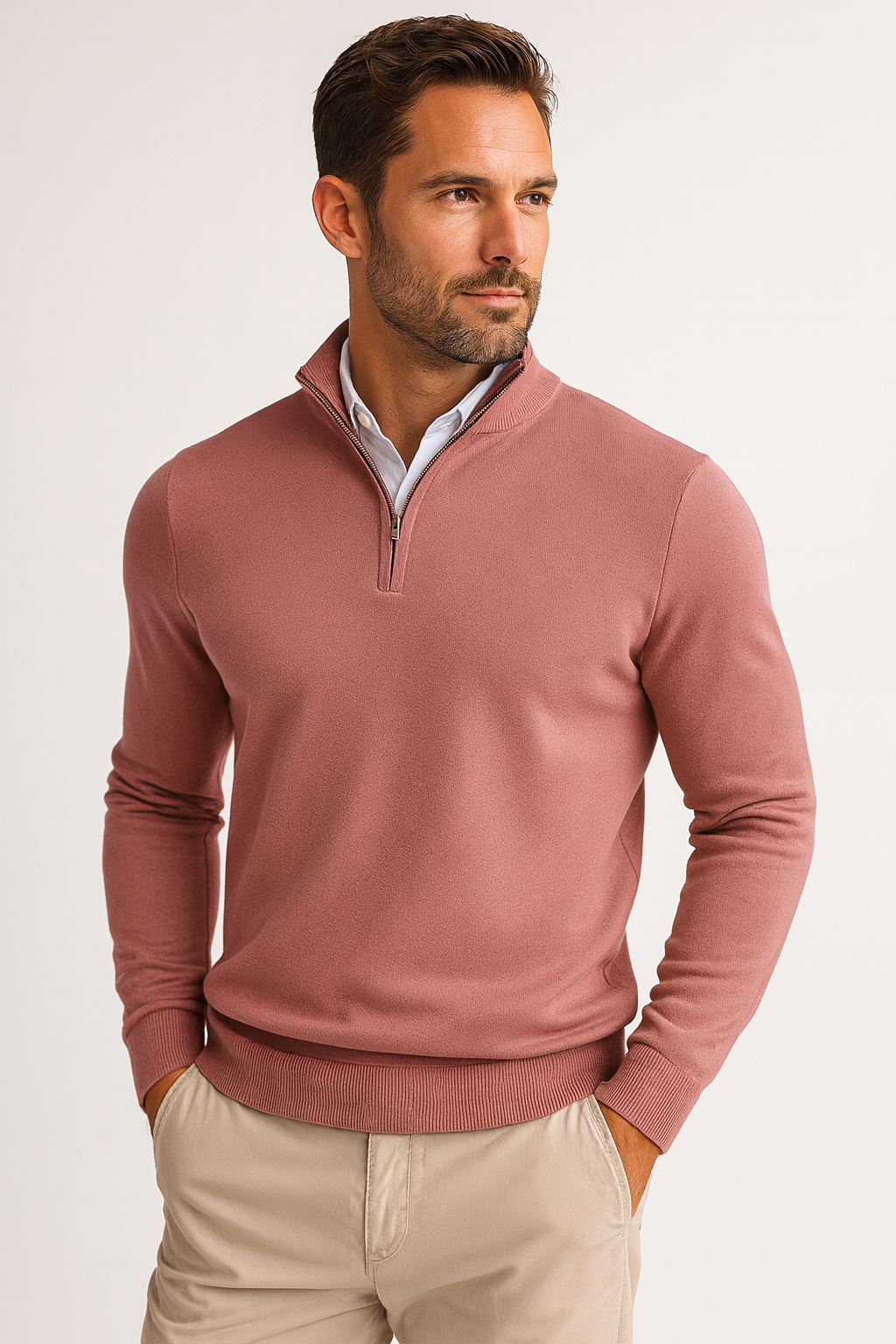 Zane Maglione con Collo a Zip Uomo – Maglia Mista Cotone Morbida con Taglio Moderno e Comfort per Tutte le Stagioni