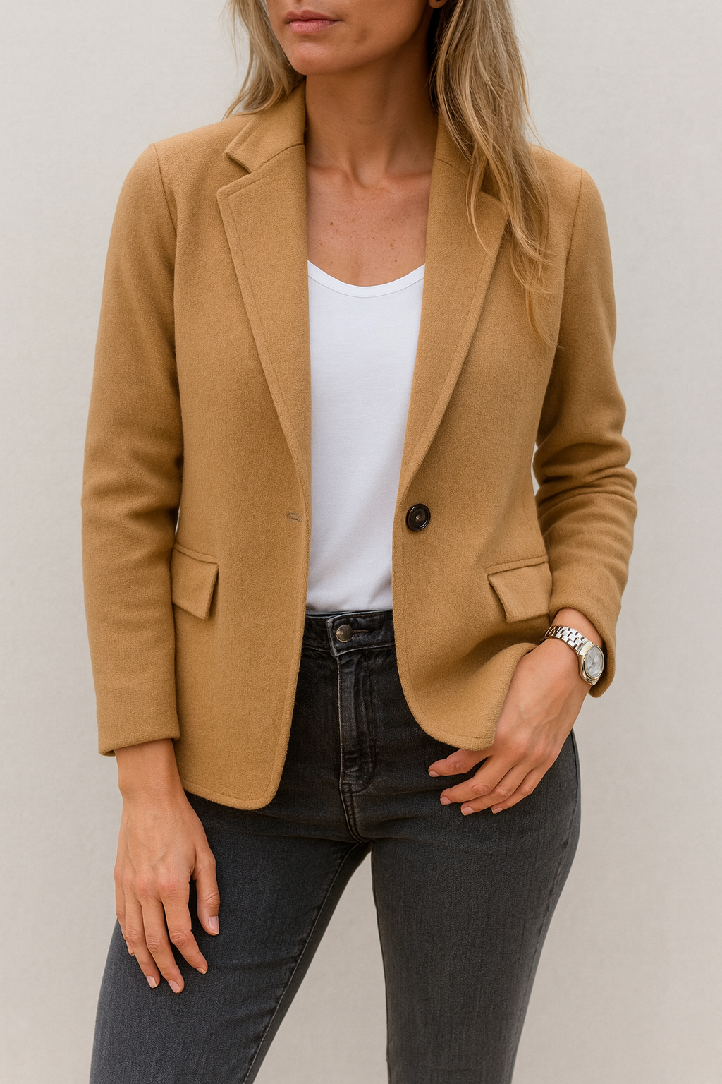 Valentina Mantel Damen – Langer Mantel aus Mischwolle Warm Elegant Moderner Schnitt