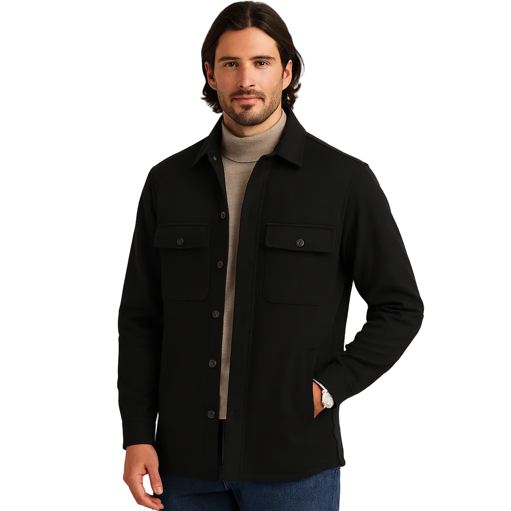 Noir Élan Ανδρικό Overshirt – Casual Κομψό Πουκάμισο από Μεικτό Βαμβάκι με Κανονική Κοπή