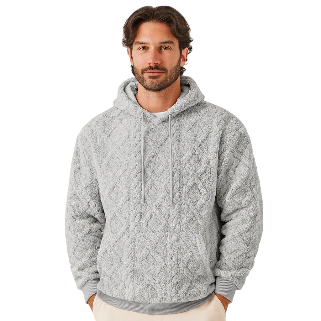 Nathan Men's Hoodie – Warm Knitted Fleece Sweatshirt with Comfortable Fit and Modern Style