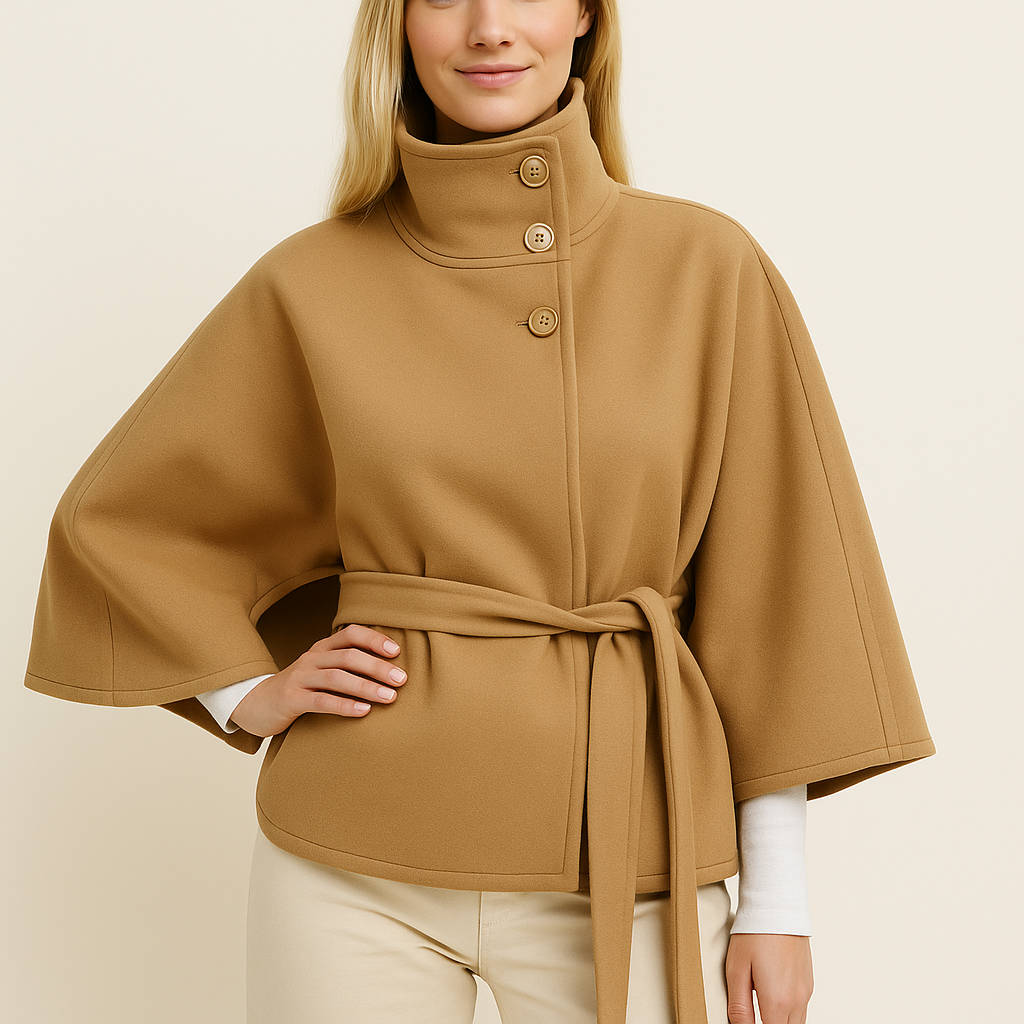 Lilia Milano Women's Batwing Sleeve Jacket – Thick Warm Polyester Coat with Elegant Modern Design