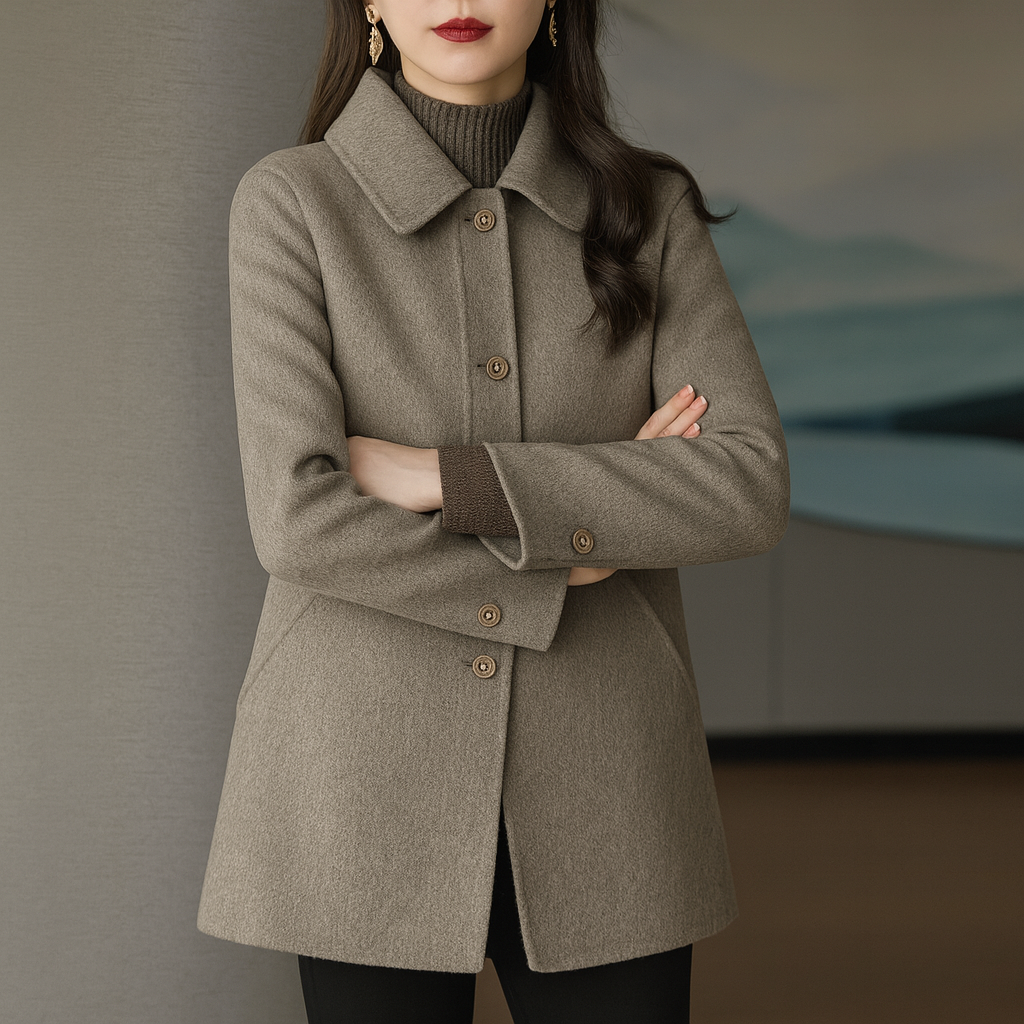 Beline Dámský Vlněný Kabát – Elegantní a Teplý Střih s Bočními Kapsami