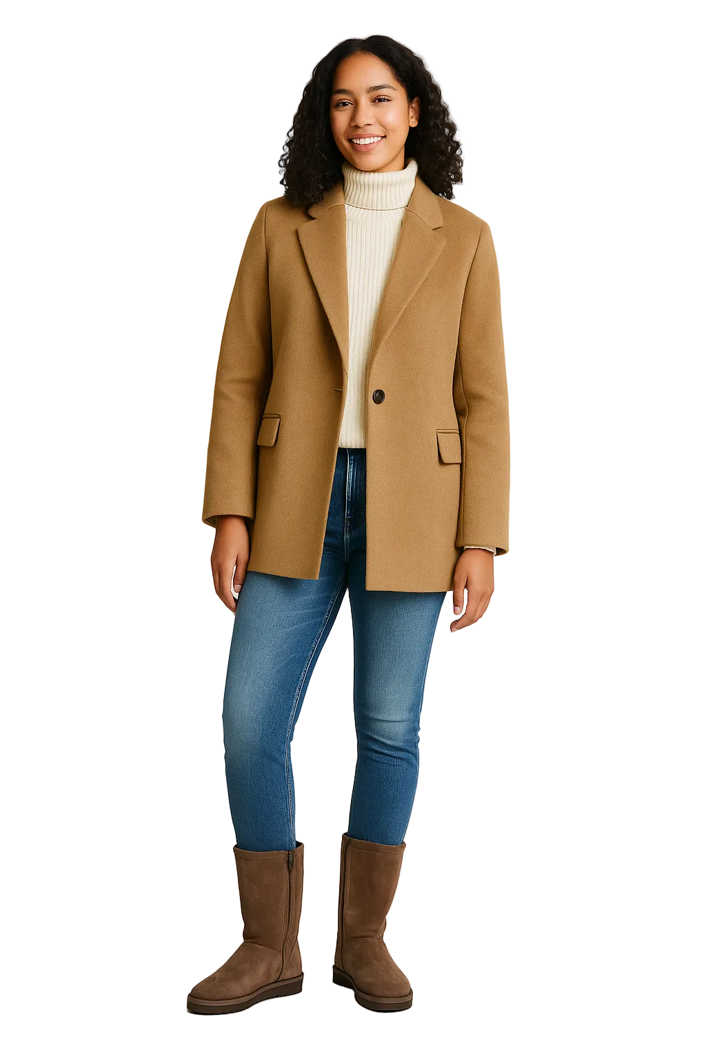 Nina Women's Suede Ankle Boots – Warm Sheepskin Lining & Non-Slip Sole