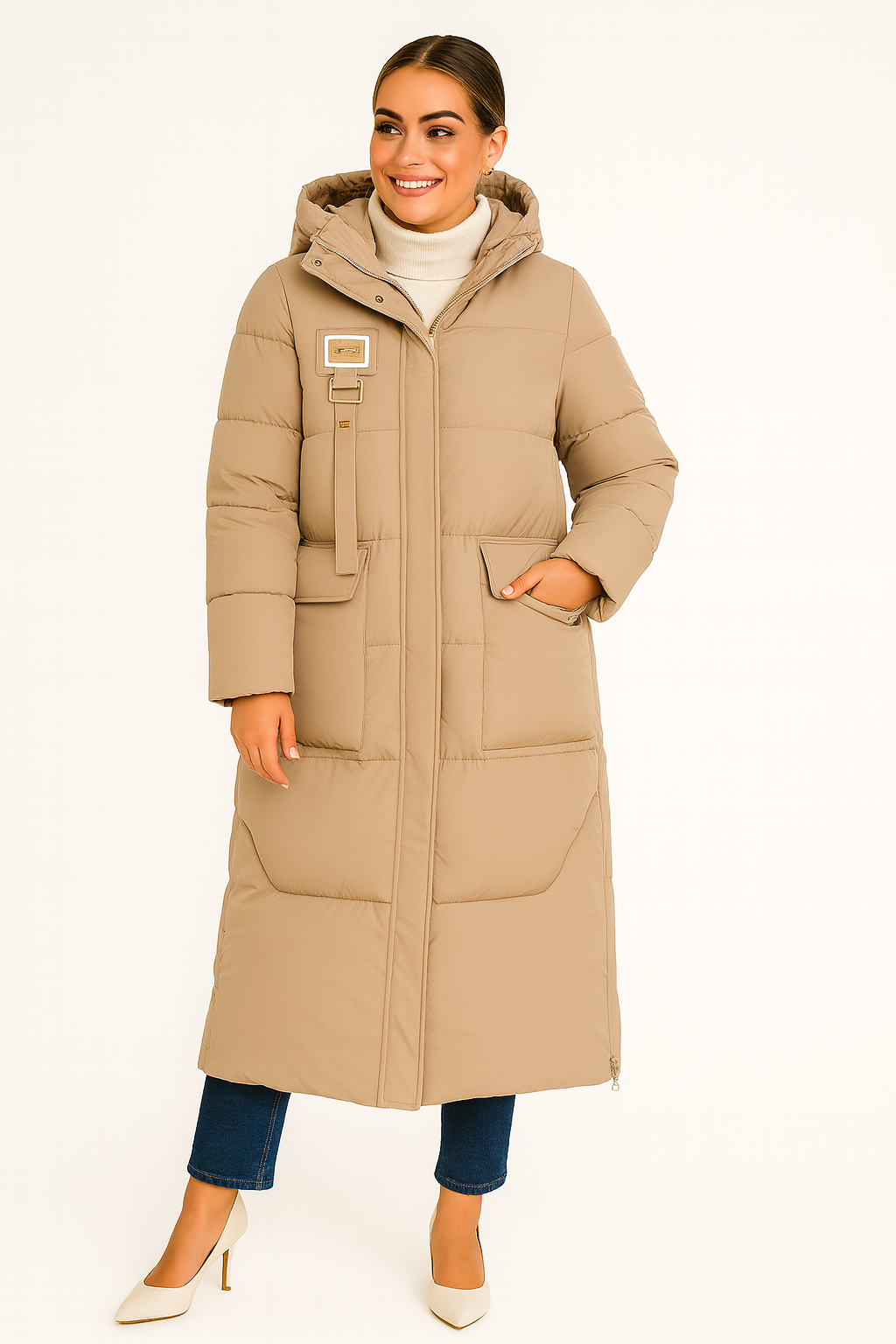 Jules Casaco Acolchoado Oversize Longo Mulher – Casaco Acolchoado Quente com Capuz e Corte Largo