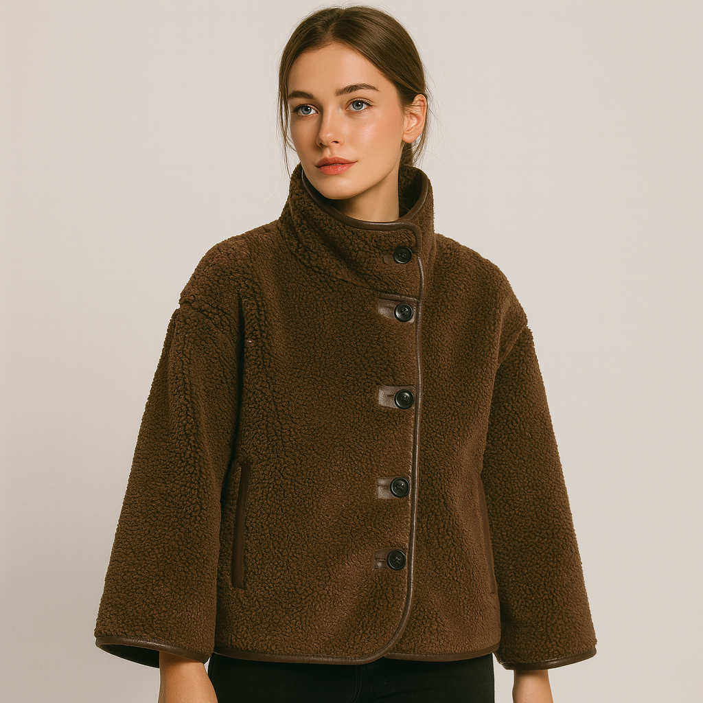 Yllana Elegante Fleecejacke Damen – Stehkragen & Knopfleiste für Herbst und Winter