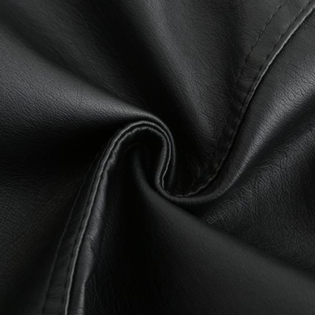 Janiyah Casaco de Pele Mulher – Gola Alta Chic, Fechos de Correr e Estilo Moderno Elegante