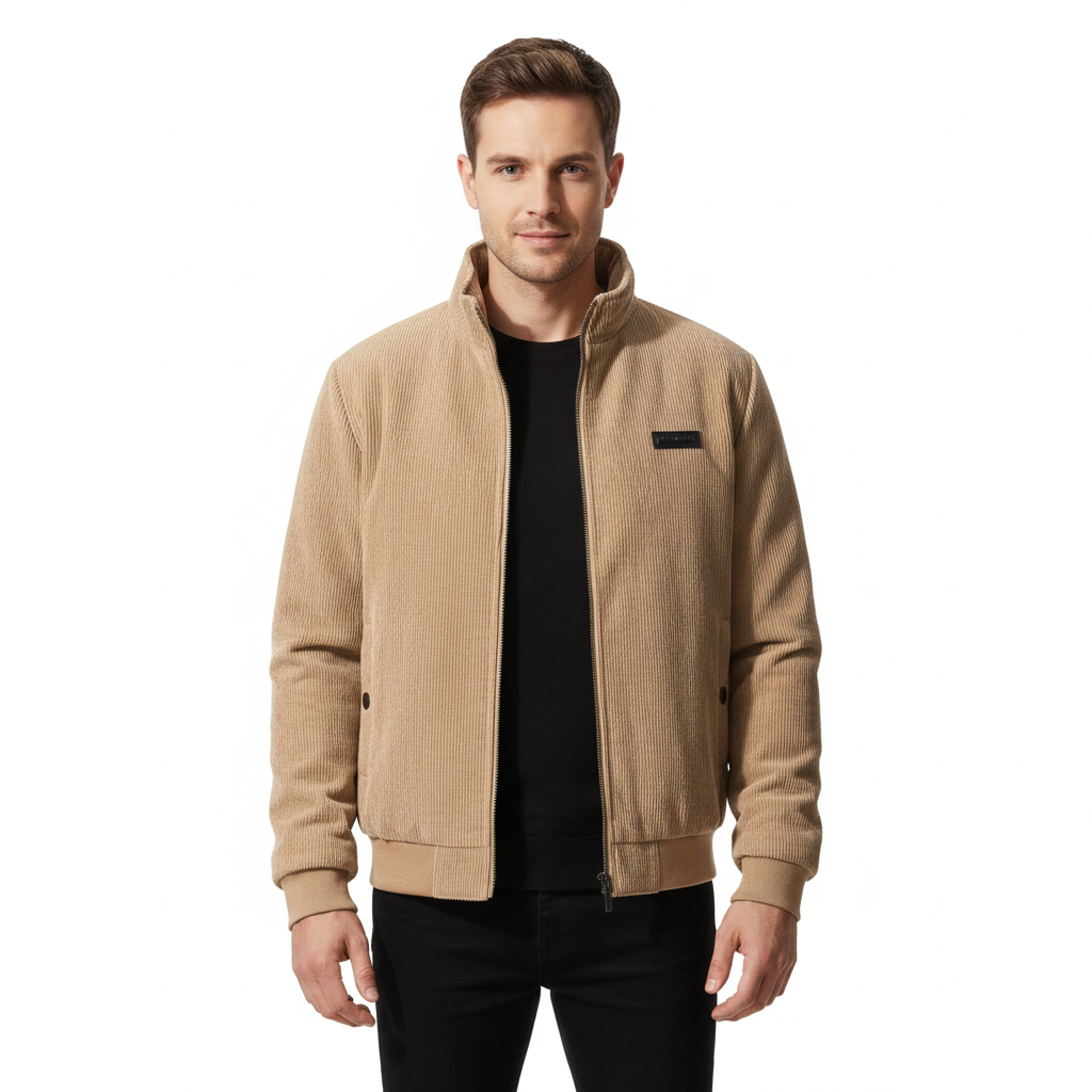 Glenn Veste Corduroy Homme – Blouson Chaud Doublé Sherpa avec Coupe Confortable