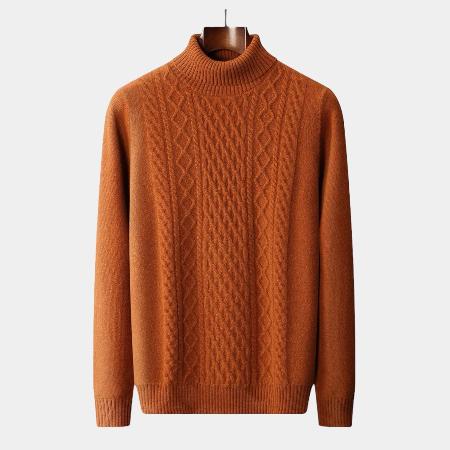 Maglione Timmy Uomo Collo Alto in Maglia Intrecciata – Maglione Classico Caldo ed Elegante