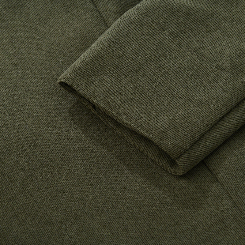 Emerson Men's Corduroy Velvet Coat – Slim Fit with Stand-up Collar & Elegant Side Pockets