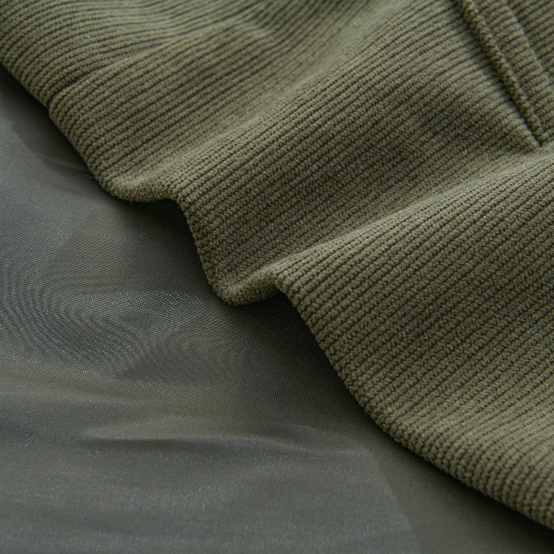 Emerson Men's Corduroy Velvet Coat – Slim Fit with Stand-up Collar & Elegant Side Pockets