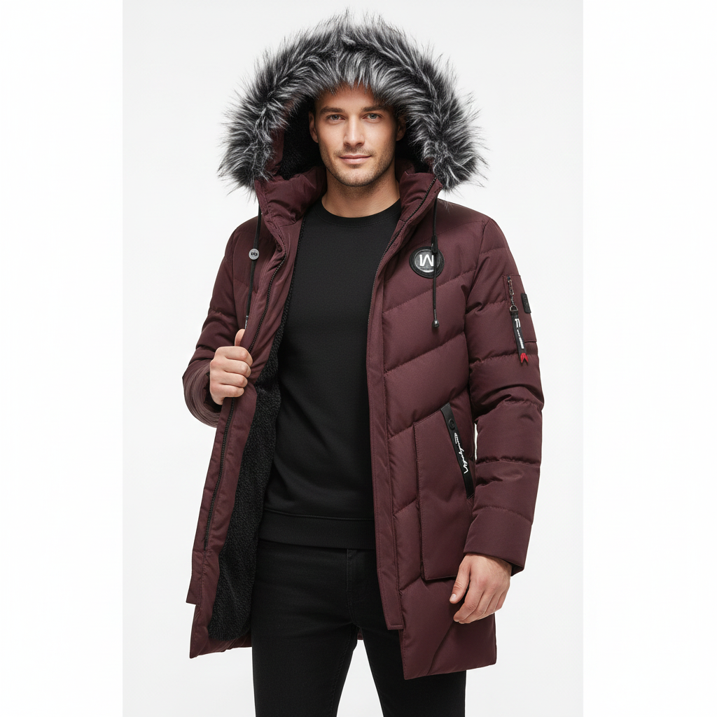Daniel Herren Winterparka – Warmer Steppparka aus Polyester, Moderner und Schützender Schnitt