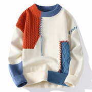 Dave Pull Men – Trendy Patchwork Sweater in Soft Material for Autumn & Winter