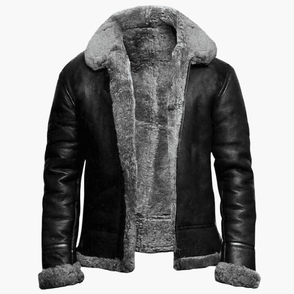 Bastian Blouson Aviateur Homme – Style Vintage, Doublure Chaude & Cuir Élégant Hiver