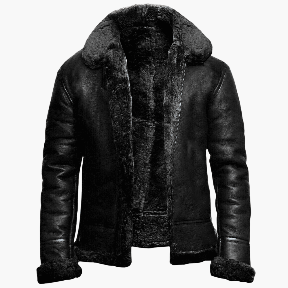 Bastian Blouson Aviateur Homme – Style Vintage, Doublure Chaude & Cuir Élégant Hiver