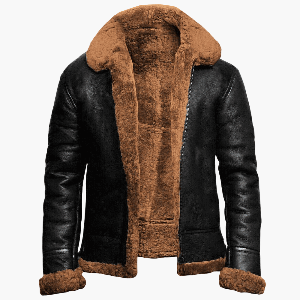 Bastian Blouson Aviateur Homme – Style Vintage, Doublure Chaude & Cuir Élégant Hiver