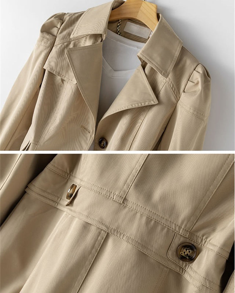 Trench Freya Mulher Meio Comprimento – Corte Elegante, Tecido Leve & Estilo Chic Versátil