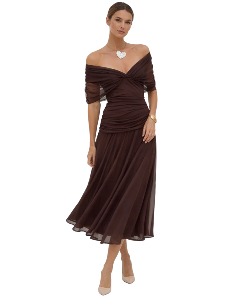 Aurélie Vestido Largo Femenino Floral – Escote en V Cruzado Elegante y Corte Fluido Ligero