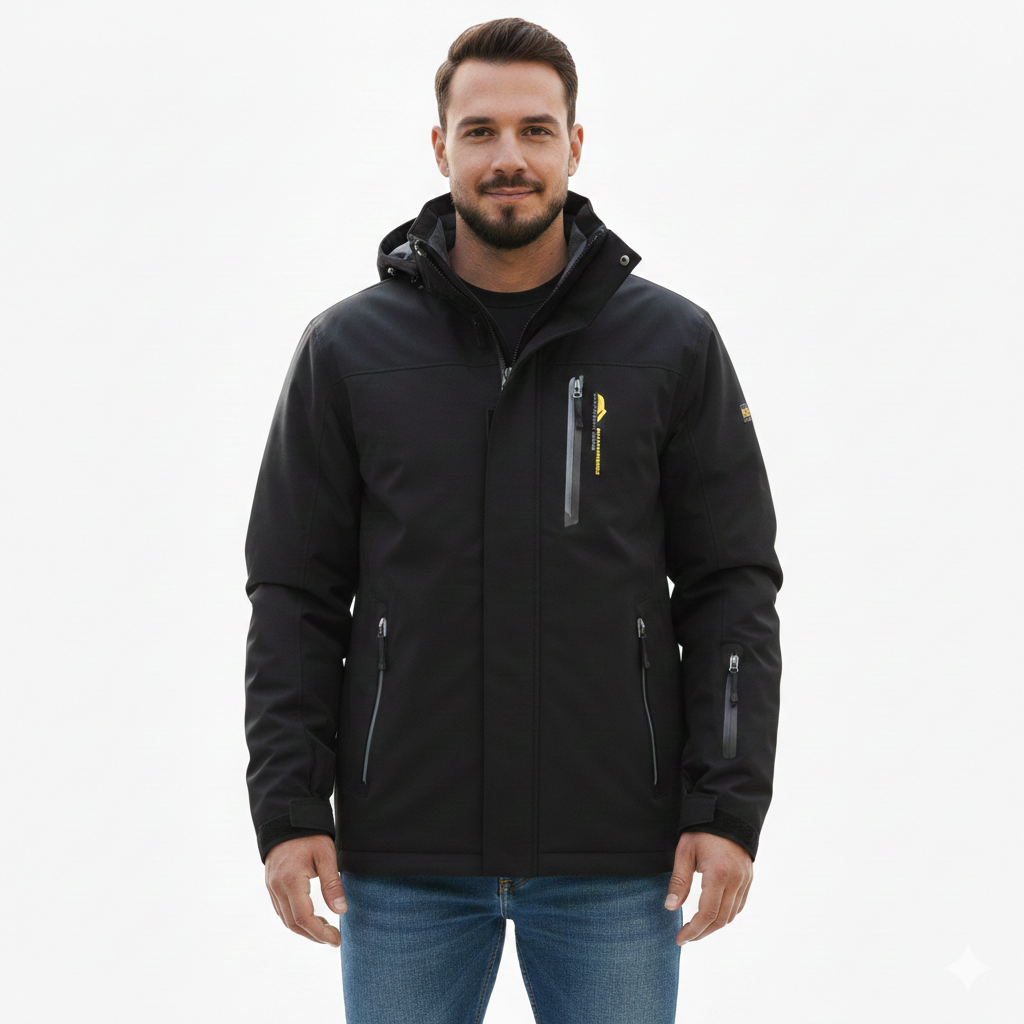 Drew Kurtka Softshell Męska z Kapturem – Wodoodporna, Polarowa Podszewka i Outdoorowa