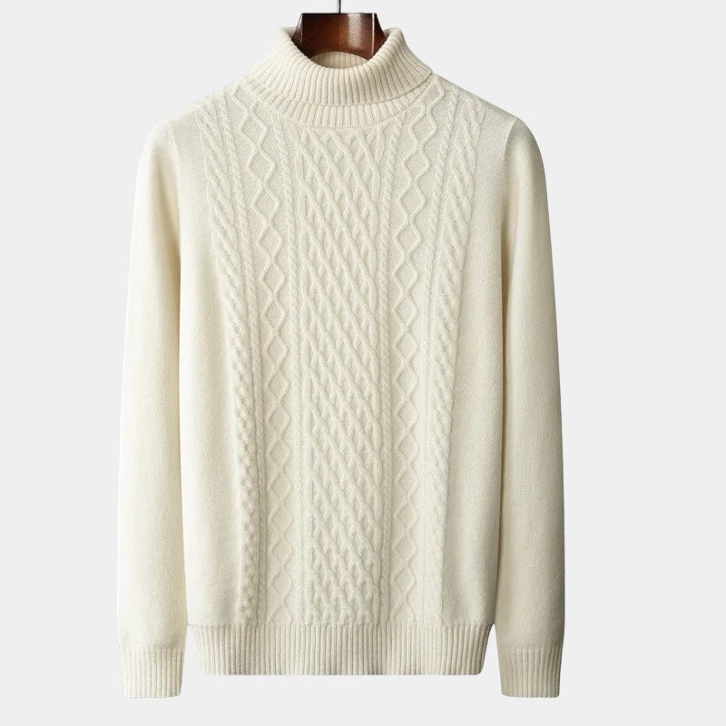 Maglione Timmy Uomo Collo Alto in Maglia Intrecciata – Maglione Classico Caldo ed Elegante