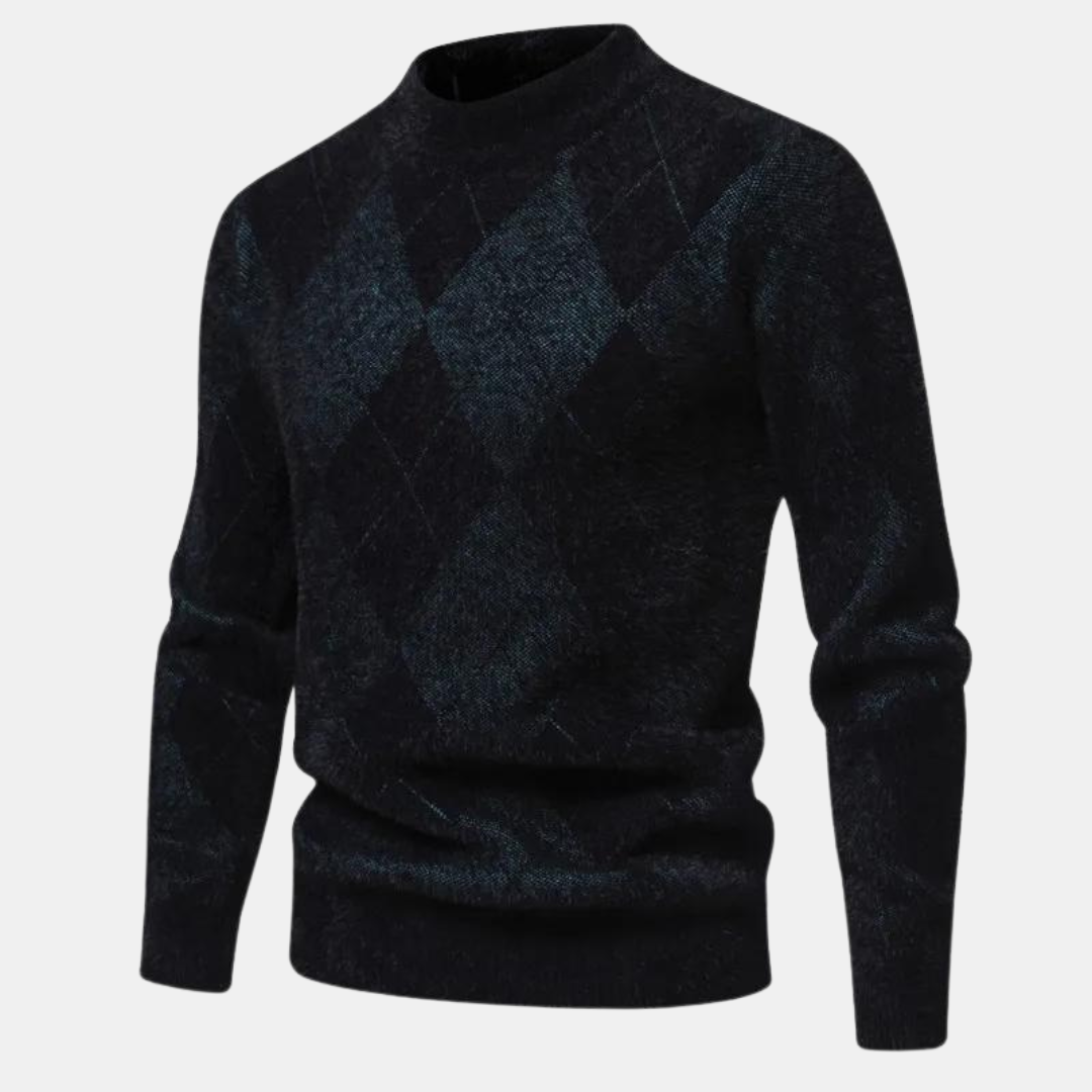 Mick Maglione Uomo Motivo Quadri – Maglia Classica in Lana Mista Elegante
