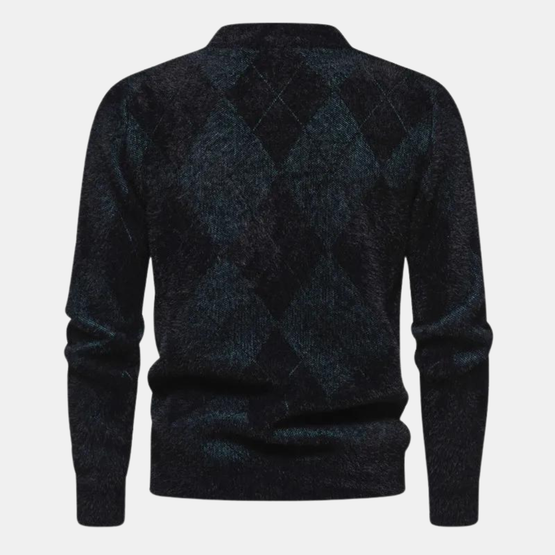 Mick Maglione Uomo Motivo Quadri – Maglia Classica in Lana Mista Elegante