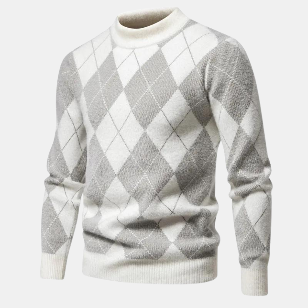Mick Maglione Uomo Motivo Quadri – Maglia Classica in Lana Mista Elegante